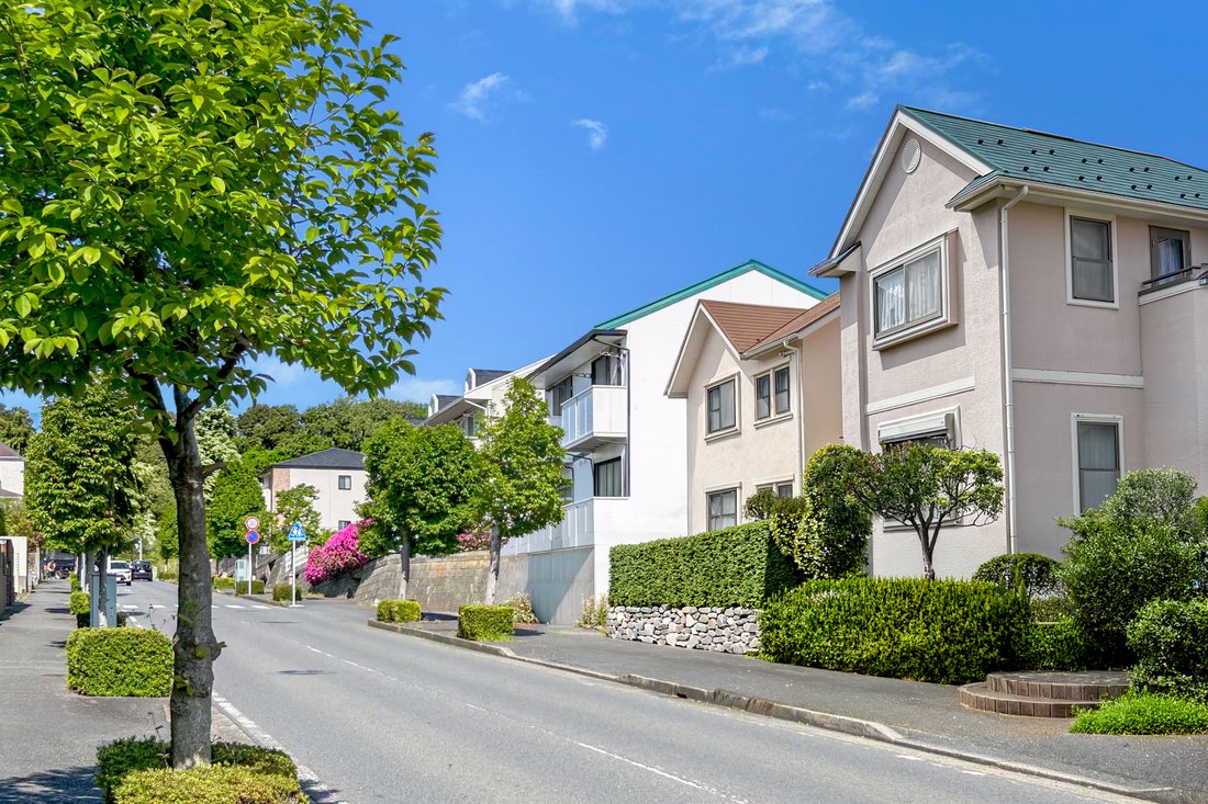 郡山市の住宅街の風景